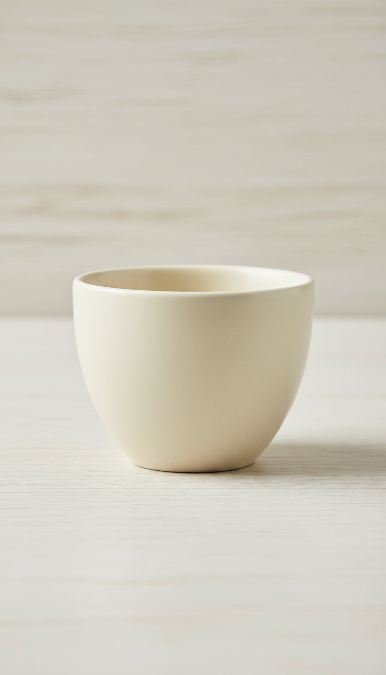 Cream foam ceramic teacup